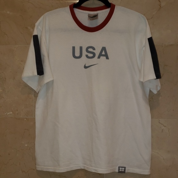 red white and black nike shirt